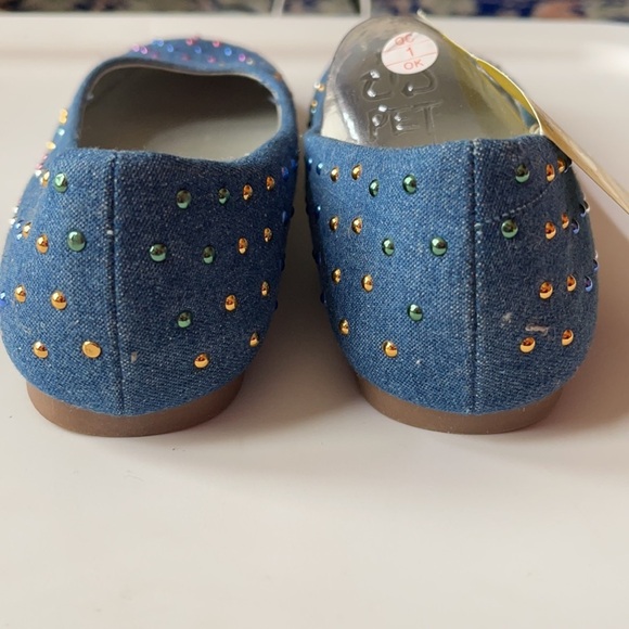 smartfit Girls Denim Studded Flats Size 3 Girls - Picture 3 of 7